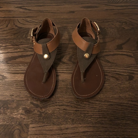 olive green flat sandals